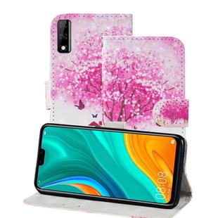For Huawei Y8s 3D Painting Pattern Coloured Drawing Horizontal Flip PU Leather Case with Holder & Card Slots & Wallet & Lanyard(Tree House)