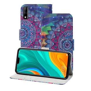 For Huawei Y8s 3D Painting Pattern Coloured Drawing Horizontal Flip PU Leather Case with Holder & Card Slots & Wallet & Lanyard(Oil Painted Mandala)