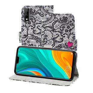 For Huawei Y8s 3D Painting Pattern Coloured Drawing Horizontal Flip PU Leather Case with Holder & Card Slots & Wallet & Lanyard(Lace Flower)
