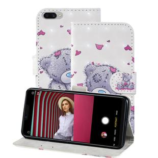 For OPPO A3s 3D Painting Pattern Coloured Drawing Horizontal Flip PU Leather Case with Holder & Card Slots & Wallet & Lanyard(Love Bear)