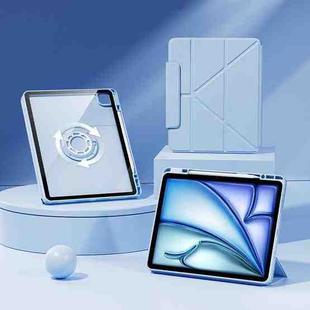 For iPad Air 11 2025 / 2024 Relieve Stress Rotatable Y-Fold Leather Tablet Case(Blue)