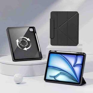 For iPad Air 11 2025 / 2024 Relieve Stress Rotatable Y-Fold Leather Tablet Case(Black)