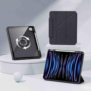 For iPad Air 13 2025 / 2024 / Pro 12.9 Relieve Stress Rotatable Y-Fold Leather Tablet Case(Black)