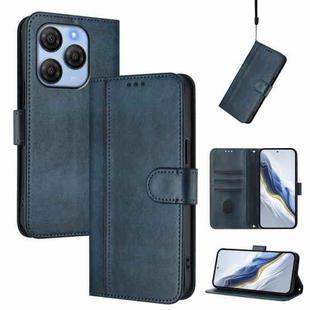For Blackview Shark 9 5G Line Splicing Buckle Retro Leather Phone Case(Dark Blue)