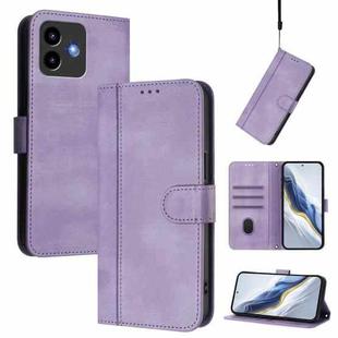 For Cubot Note 40 Line Splicing Buckle Retro Leather Phone Case(Purple)