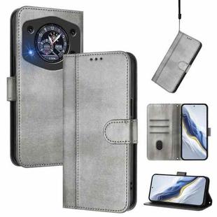 For Cubot A30 Line Splicing Buckle Retro Leather Phone Case(Grey)
