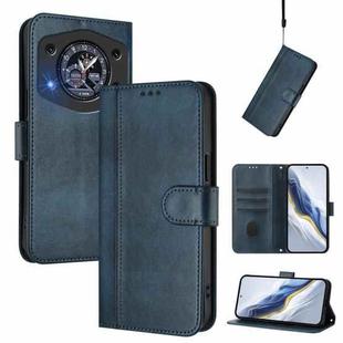 For Cubot A30 Line Splicing Buckle Retro Leather Phone Case(Dark Blue)