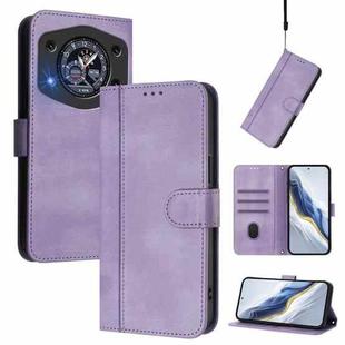 For Cubot A30 Line Splicing Buckle Retro Leather Phone Case(Purple)