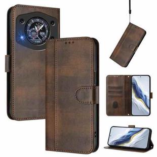 For Cubot A30 Line Splicing Buckle Retro Leather Phone Case(Brown)