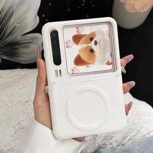 For Huawei Pura X Magsafe Magnetic Plain Leather Phone Case(White)