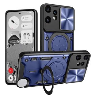 For Nothing CMF Phone 2 Pro CD Texture Sliding Camshield Magnetic Holder Phone Case(Blue)