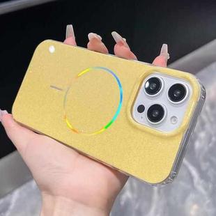 For iPhone 16 Pro Max Glitter Powder Plating MagSafe IMD Full Coverage Phone Case(Orange)