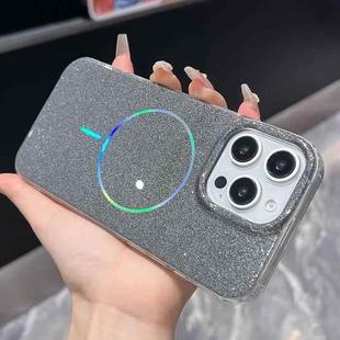 For iPhone 14 Pro Glitter Powder Plating MagSafe IMD Full Coverage Phone Case(Black)