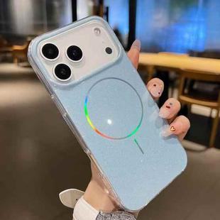 For iPhone 17 Pro Max Glitter Powder Plating MagSafe IMD Full Coverage Phone Case(Blue)