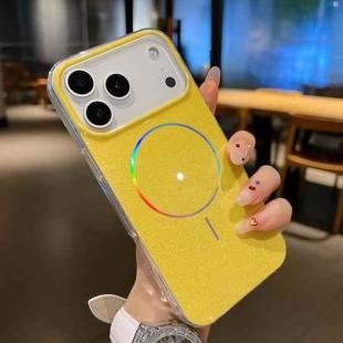 For iPhone 17 Pro Max Glitter Powder Plating MagSafe IMD Full Coverage Phone Case(Orange)