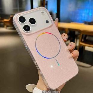 For iPhone 17 Pro Glitter Powder Plating MagSafe IMD Full Coverage Phone Case(Pink)