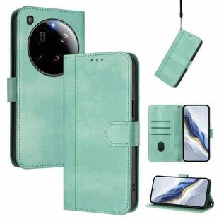 For Xiaomi 15 Ultra Line Splicing Buckle Retro Leather Phone Case(Mint)