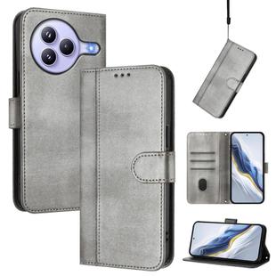 For Xiaomi Civi 5 Pro 5G Line Splicing Buckle Retro Leather Phone Case(Grey)