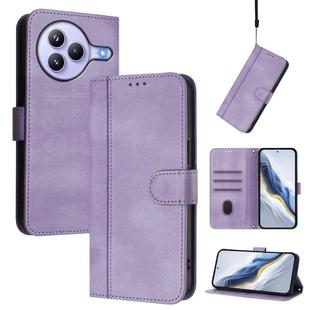 For Xiaomi Civi 5 Pro 5G Line Splicing Buckle Retro Leather Phone Case(Purple)