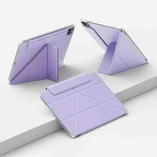 For iPad Pro 11 2024 Four-corner Anti-collision Magnetic Double-sided Clip Tablet Case(Purple)