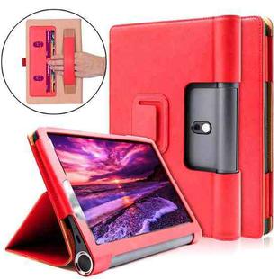 For Lenovo Yoga Tab5 YT-X705F / Yoga Smart Tab 10.1 inch 2019 (withput Sleeping) Retro Texture PU Leather Horizontal Flip Leather Case with Holder & 4 Card Slots & Hand Strap(Red)