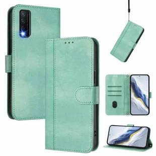 For vivo Y20 / Y20i / Y20s / Y11s / Y12s Line Splicing Buckle Retro Leather Phone Case(Mint)