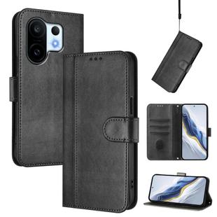 For vivo S30 Pro mini Line Splicing Buckle Retro Leather Phone Case(Black)