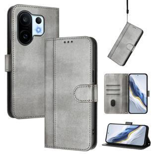 For vivo S30 Pro mini Line Splicing Buckle Retro Leather Phone Case(Grey)