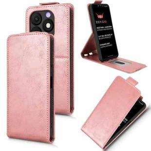 For itel Zeno 10 Magnetic Vertical Flip Leather Phone Case with Buckle(Rose Gold)