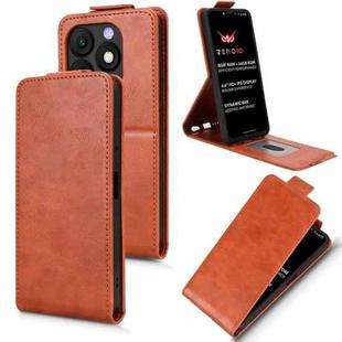 For itel Zeno 10 Magnetic Vertical Flip Leather Phone Case with Buckle(Brown)
