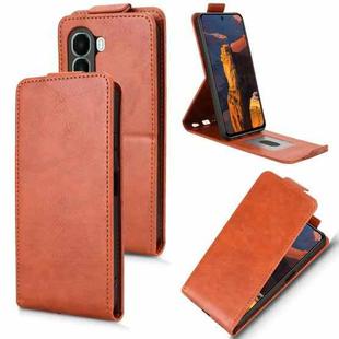 For itel A95 5G Magnetic Vertical Flip Leather Phone Case with Buckle(Brown)