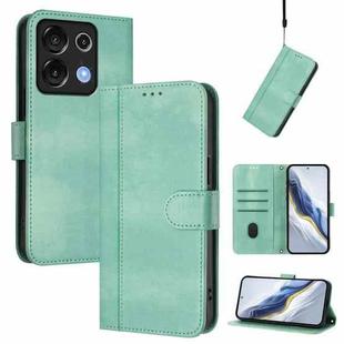 For UMIDIGI G9 5G / Note 9 5G Line Splicing Buckle Retro Leather Phone Case(Mint Green)