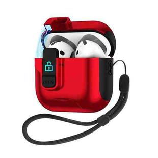 For AirPods 3 Automatic Pop-up Cover Holder Earphone Case with Switch Lock(Red)