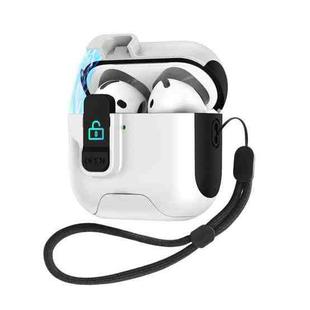 For AirPods 4 Automatic Pop-up Cover Holder Earphone Case with Switch Lock(White Black)