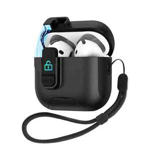 For AirPods 4 Automatic Pop-up Cover Holder Earphone Case with Switch Lock(Black)