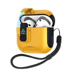 For AirPods 4 Automatic Pop-up Cover Holder Earphone Case with Switch Lock(Yellow)