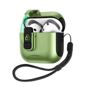 For AirPods 4 Automatic Pop-up Cover Holder Earphone Case with Switch Lock(Army Green)