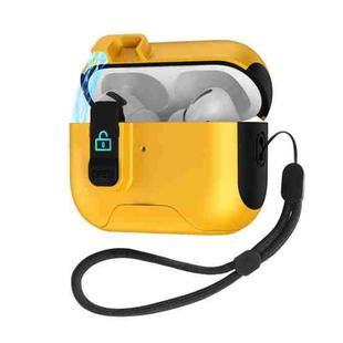 For AirPods Pro 2 Automatic Pop-up Cover Holder Earphone Case with Switch Lock(Yellow)