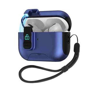 For AirPods Pro 2 Automatic Pop-up Cover Holder Earphone Case with Switch Lock(Dark Blue)