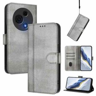 For TCL 60 NxtPaper Line Splicing Buckle Retro Leather Phone Case(Grey)