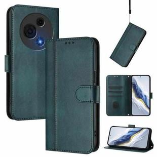 For TCL 60 NxtPaper Line Splicing Buckle Retro Leather Phone Case(Dark Green)