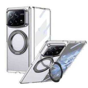 For Xiaomi Mix Fold 4 Integrated Ice-feel High-transparency 360-Degree Rotating Stand MagSafe Folding Phone Case(Black)