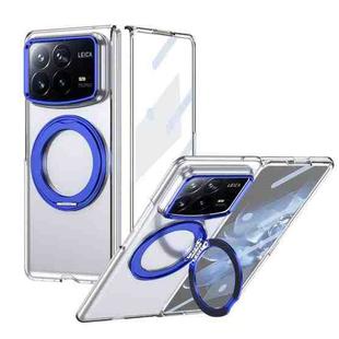 For Xiaomi Mix Fold 4 Integrated Ice-feel High-transparency 360-Degree Rotating Stand MagSafe Folding Phone Case(Blue)