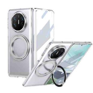 For Huawei Mate X5 Integrated Ice-feel High-transparency 360-Degree Rotating Stand MagSafe Folding Phone Case(Silver)