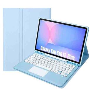 For Samsung Galaxy Tab S10 FE+ A820B-A Touch Pad Detachable Bluetooth Keyboard Leather Tablet Case(Sky Blue)
