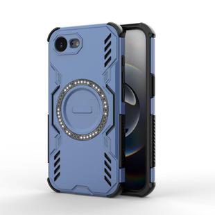 For iPhone 16e Butterfly Armor MagSafe Magnetic Ring Shockproof Phone Case(Blue)