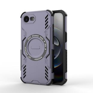 For iPhone 16e Butterfly Armor MagSafe Magnetic Ring Shockproof Phone Case(Purple)