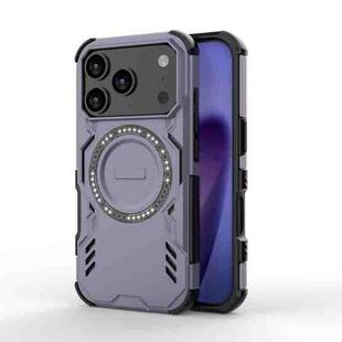 For iPhone 17 Pro Butterfly Armor MagSafe Magnetic Ring Shockproof Phone Case(Purple)