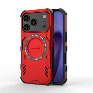 For iPhone 17 Pro Butterfly Armor MagSafe Magnetic Ring Shockproof Phone Case(Red)