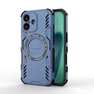 For iPhone 17 Butterfly Armor MagSafe Magnetic Ring Shockproof Phone Case(Blue)